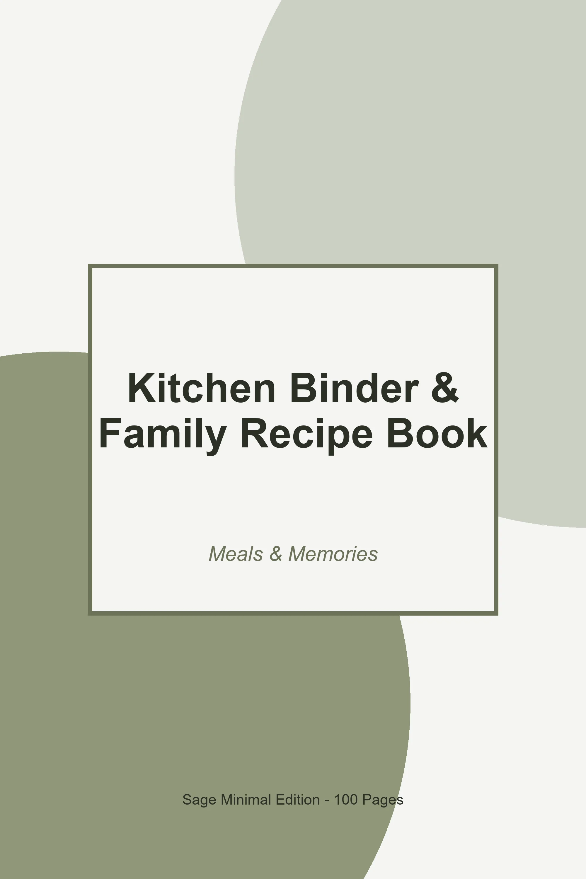 Kitchen Binder & Family Recipe Book – Sage Minimal
