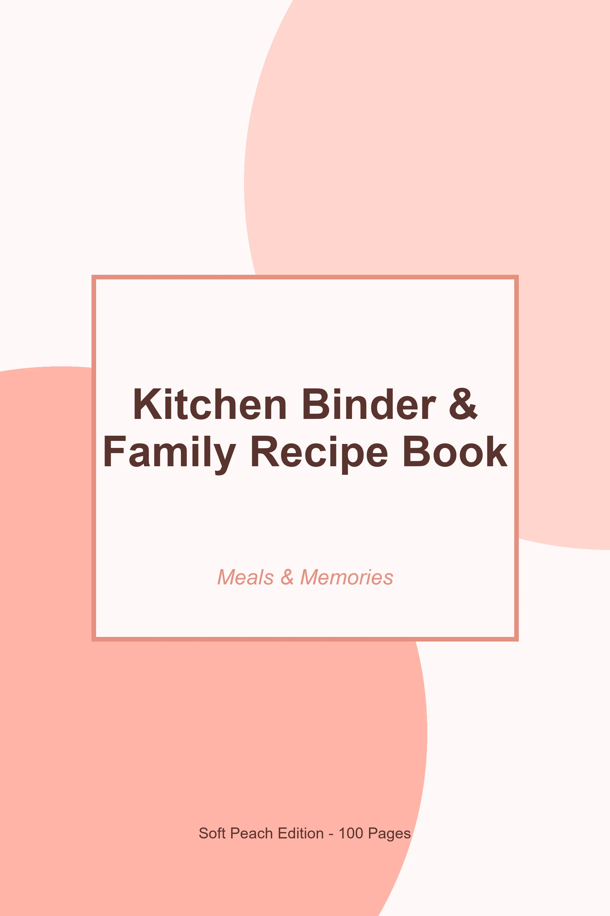 Kitchen Binder & Family Recipe Book – Soft Peach