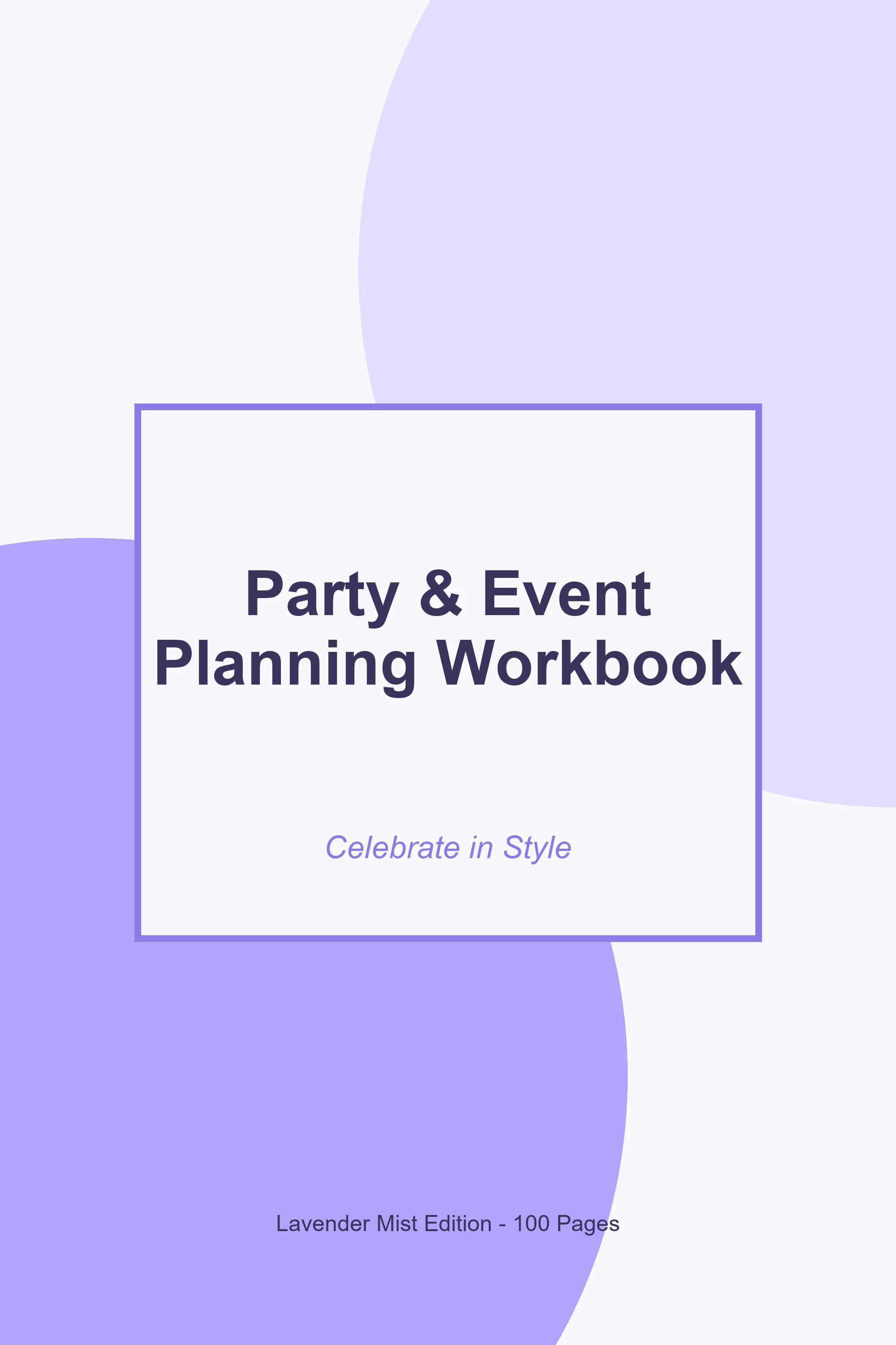 Party & Event Planning Workbook – Lavender Mist